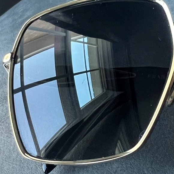 Prada Polarized Sunglasses SPR64Z Pale Gold/Grey Gradient NWT - Picture 13 of 16
